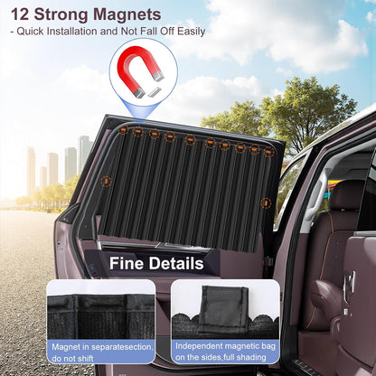 Magnetic Car Side Window Shades, 2Pack Car Privacy Curtains for Window