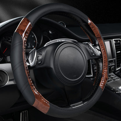 CAR PASS Line Rider Microfiber Leather Sporty Steering Wheel Cover Universal Fits for 95% Truck,SUV,Cars,14.5-15inch Anti-Slip Safety Comfortable Desgin (Black-White)
