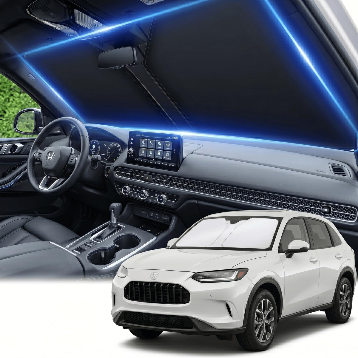 for Honda Accord 2018-2022 Windshield Sun Shade Front Window Shade Custom Fit Accord Accessories Sun Visor Foldable Shade Blocks UV Rays Summer Must Have Car Accessories