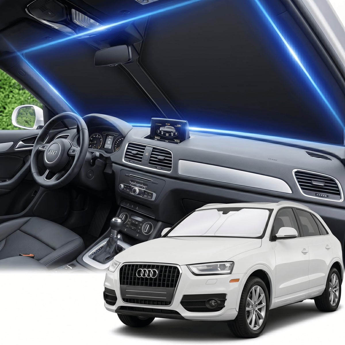 for Honda Accord 2018-2022 Windshield Sun Shade Front Window Shade Custom Fit Accord Accessories Sun Visor Foldable Shade Blocks UV Rays Summer Must Have Car Accessories