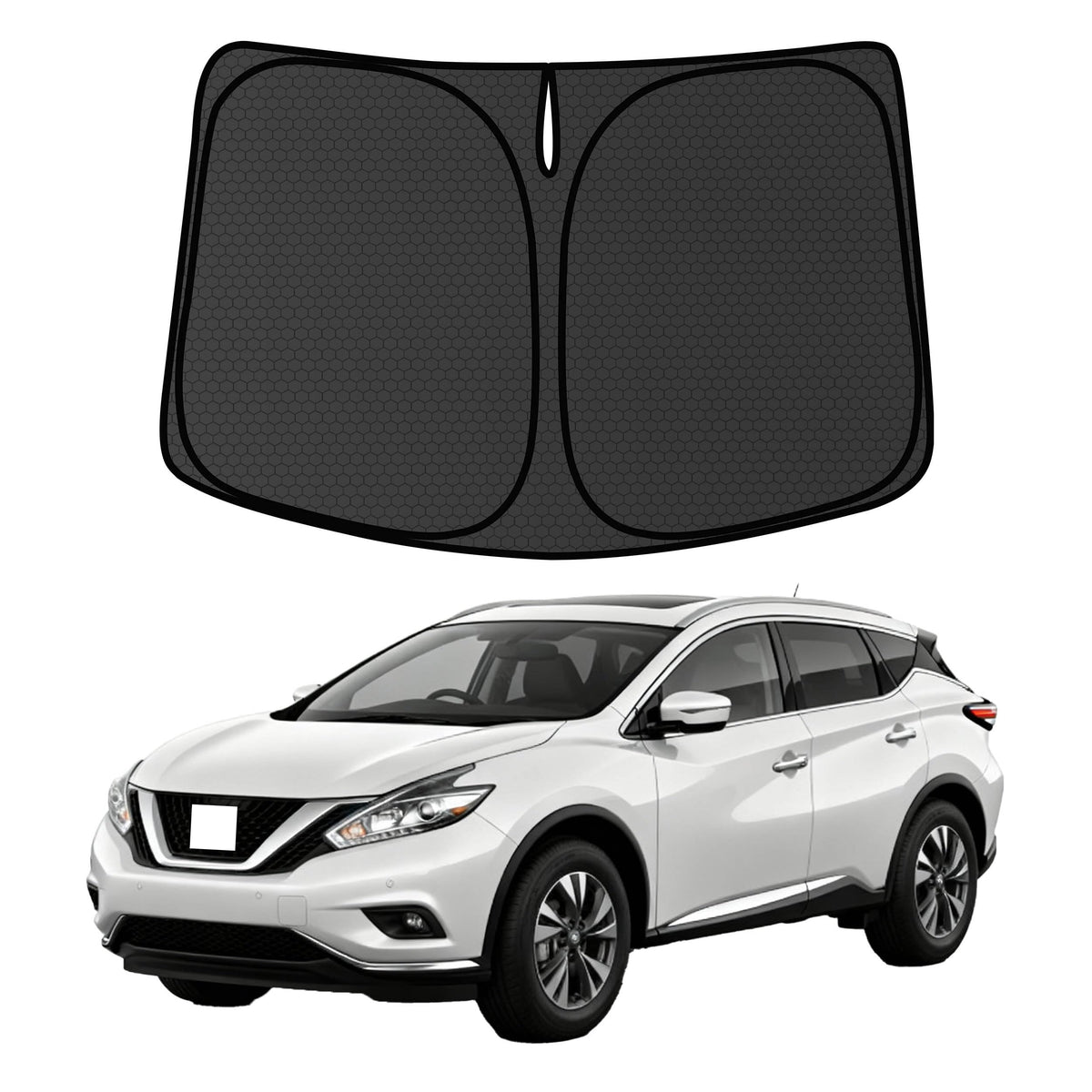 Murano Windshield Sun Shade for Murano 2015-2024 Blocks UV Rays Accessories,1:1 Custom Foldable Thickened Wear-Resistant Front Window Sunshade Visor,Keeps Your Car Cooler