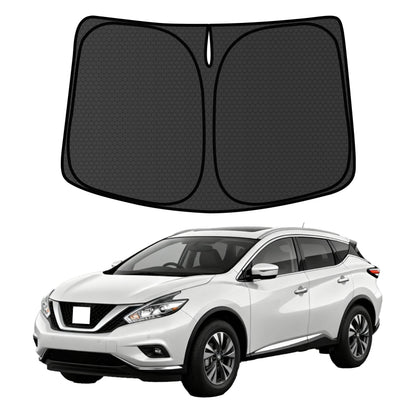 Murano Windshield Sun Shade for Murano 2015-2024 Blocks UV Rays Accessories,1:1 Custom Foldable Thickened Wear-Resistant Front Window Sunshade Visor,Keeps Your Car Cooler