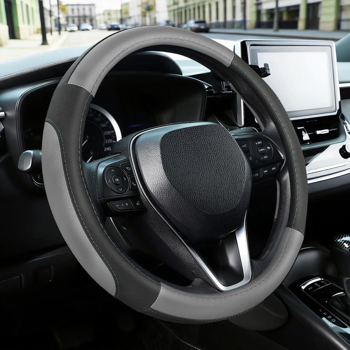 SEG Direct Car Steering Wheel Cover for Prius Civic Model 3 / Y 14"-14.25"