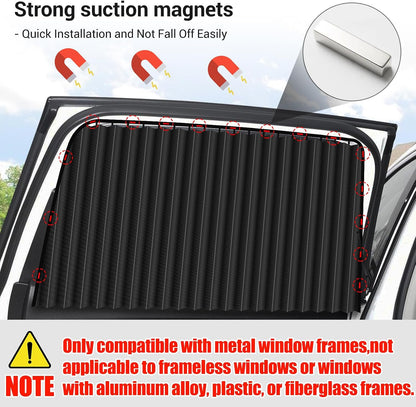 ZATOOTO Car Window Shades for Side Window, Magnetic Car Curtains, 4 Pack