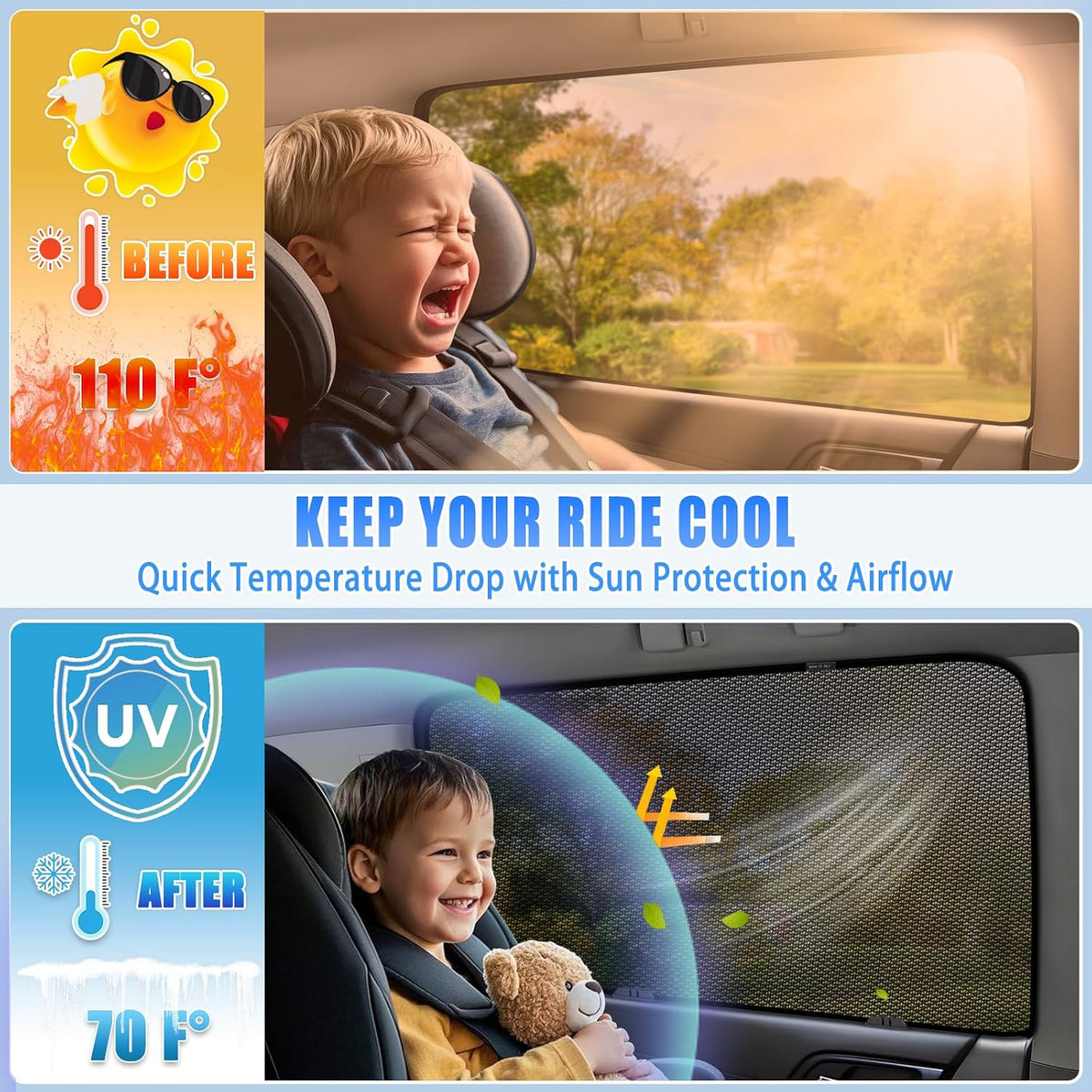 ZATOOTO Toyota Rav4 Window Shade 2019-2024, Breathable & Bug-Free
