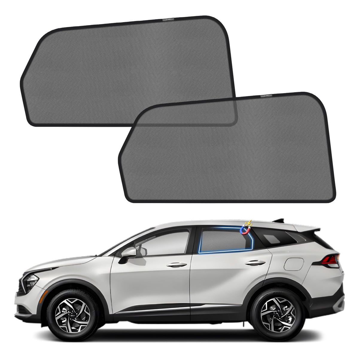 KUST Car Window Shades for 2021-2024 Subaru Outback Accessories, Breathable Mesh Magnetic Window Covers, Rear Back Side Window Sun Shades UV Block Privacy Protection for Baby Camping Napping 2PCS