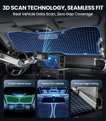 Zanch Custom Windshield Sun Shade for Nissan Altima 2019-2026, 7-Layer UV & Heat Block, 3D Laser Scanned, Interior Protection, Keep Car Cooler, Foldable Car Accessories