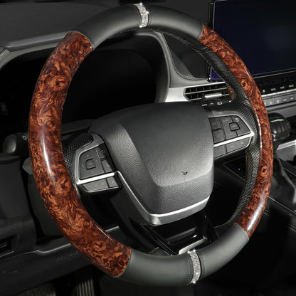 Cow Print Steering Wheel Cover,14.5-15",Microfiber Leather,Anti-Slip,Women