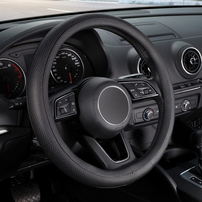 SEG Direct Black Car Steering Wheel Cover Medium Size 14.5-15 inch