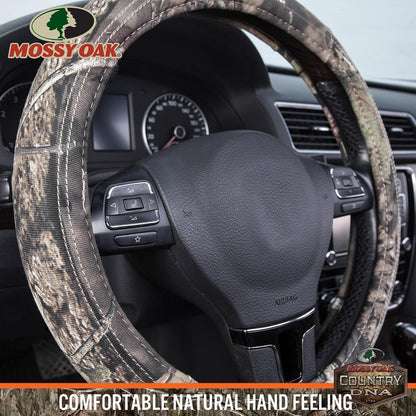 Mossy Oak Full Camo Steering Wheel Cover - Made from Premium Cotton Twill, Universal Fit for 14 1/2 to 15 inches - Official Licensed Product