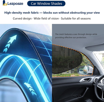 2-Pack Car Window Shades | Mesh Static Adsorption Side Window Sunshade | Universal Fit 99% Vehicles | Foldable Anti-UV Curtain Blocks UVA/UVB | 18.7" x 14.1" for Baby | Black
