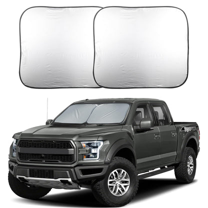 EcoNour 2 Piece Foldable Car Windshield Sun Shade, UV & Heat Protection