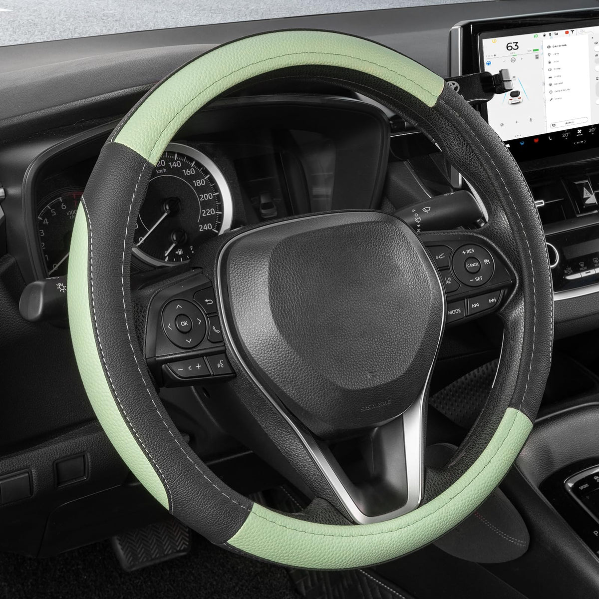 SEG Direct Car Steering Wheel Cover for Prius Civic Model 3 / Y 14"-14.25"