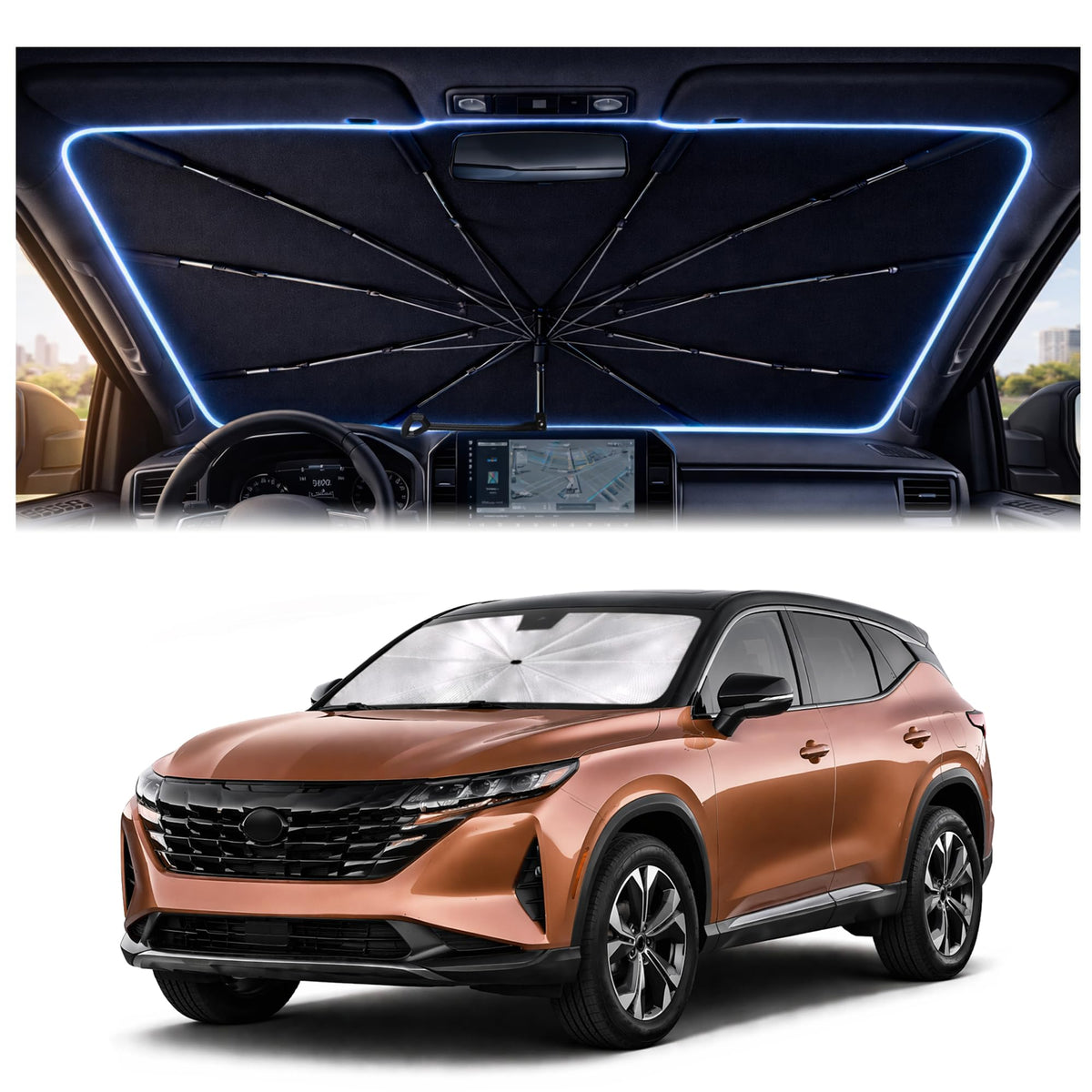 Car Windshield Sun Shade Umbrella for Mercedes Benz GLE 2020-2026