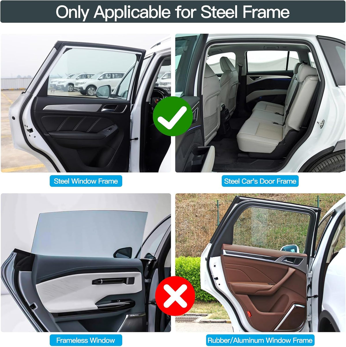 ZATOOTO Magnetic Side Window Sun Shade, Car Window Covers, Heat Reflective