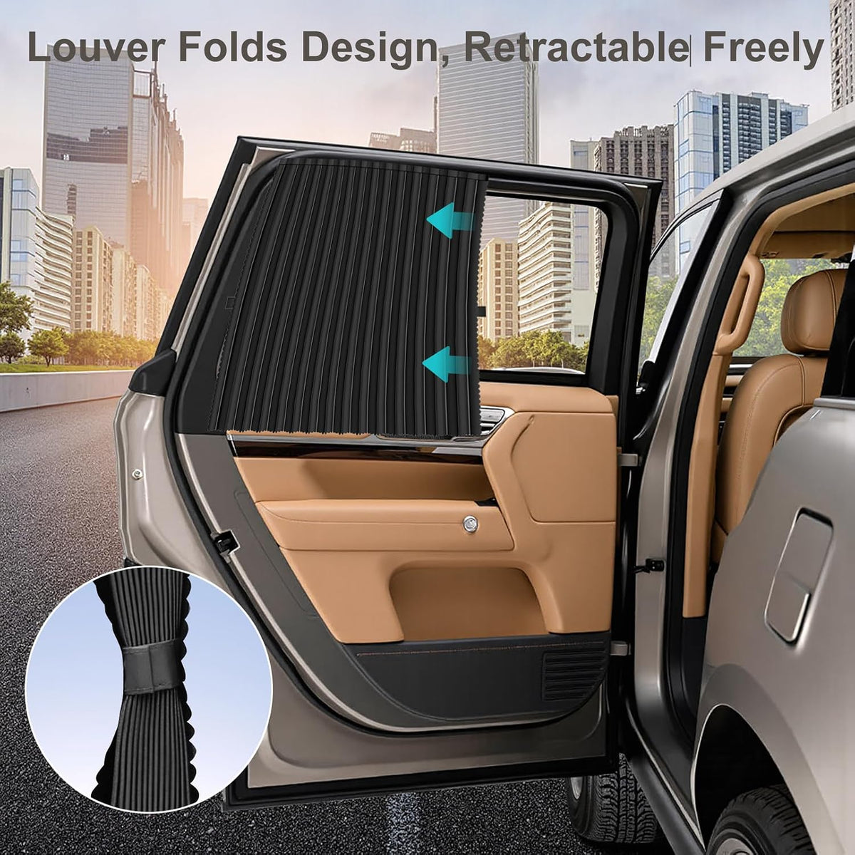 Magnetic Car Privacy Curtains, 4Pack Car Window Shades for Side Window