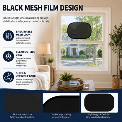 Static Cling Car Window Shades, UV Protection, 2 Pack