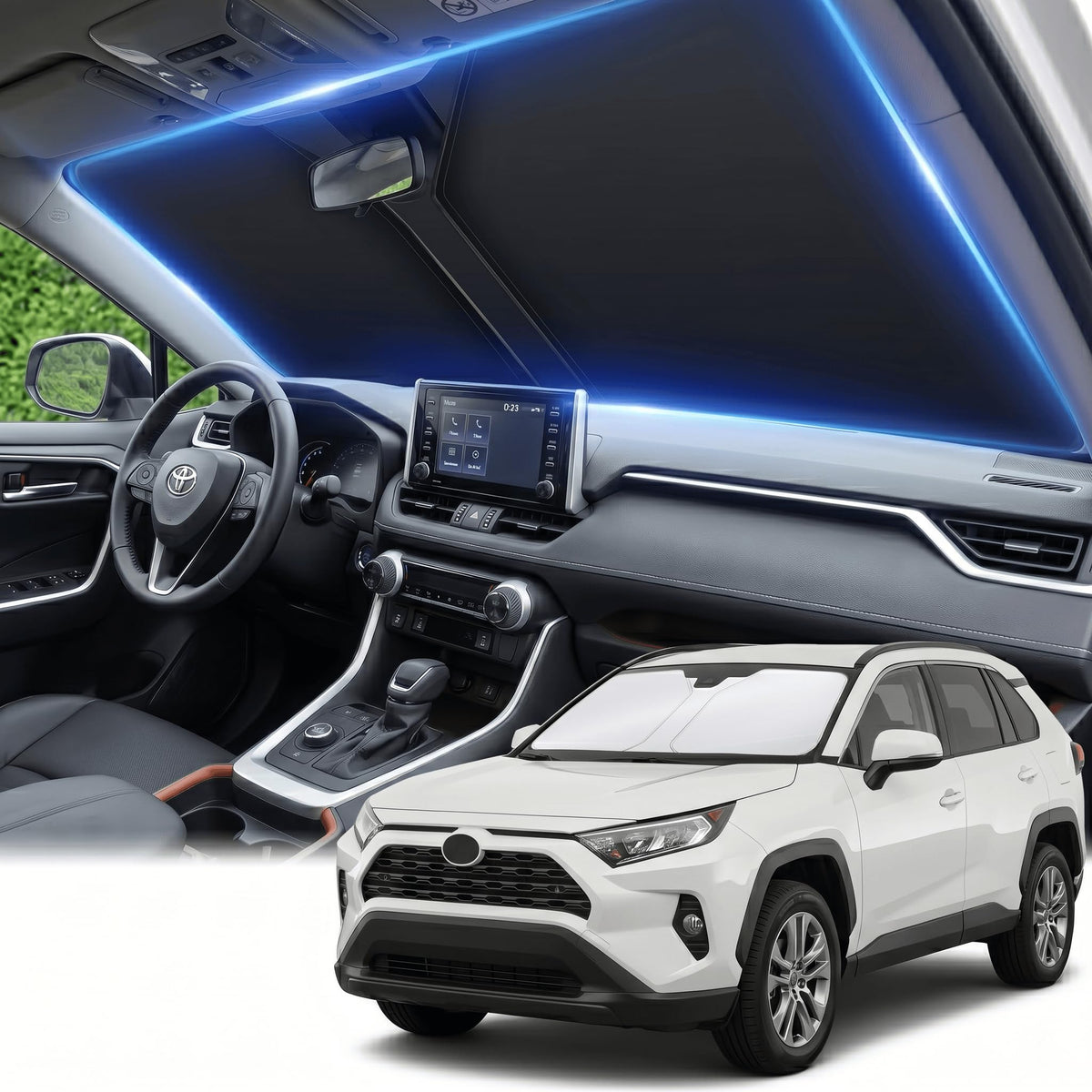 for Honda Accord 2018-2022 Windshield Sun Shade Front Window Shade Custom Fit Accord Accessories Sun Visor Foldable Shade Blocks UV Rays Summer Must Have Car Accessories