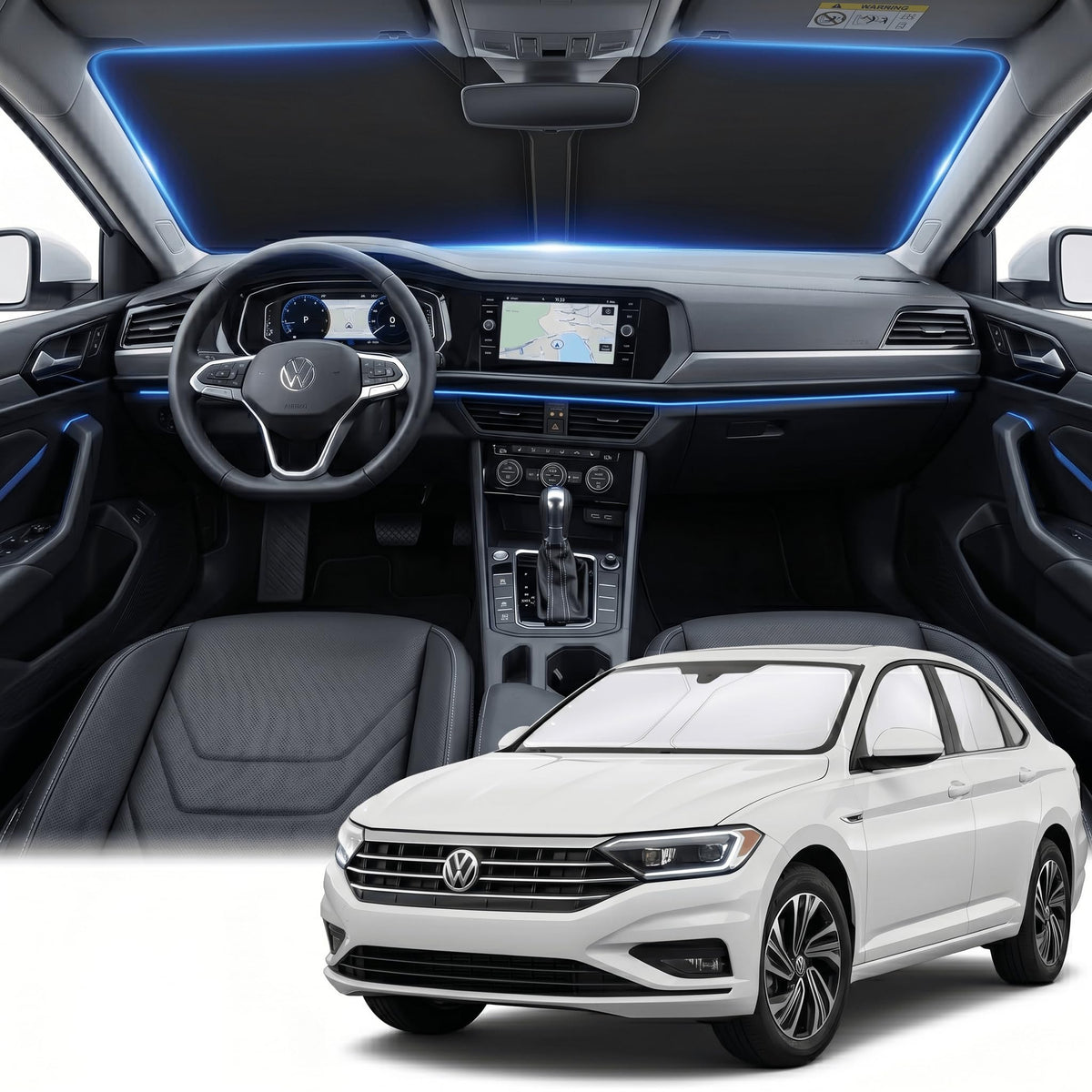 for Honda Accord 2018-2022 Windshield Sun Shade Front Window Shade Custom Fit Accord Accessories Sun Visor Foldable Shade Blocks UV Rays Summer Must Have Car Accessories