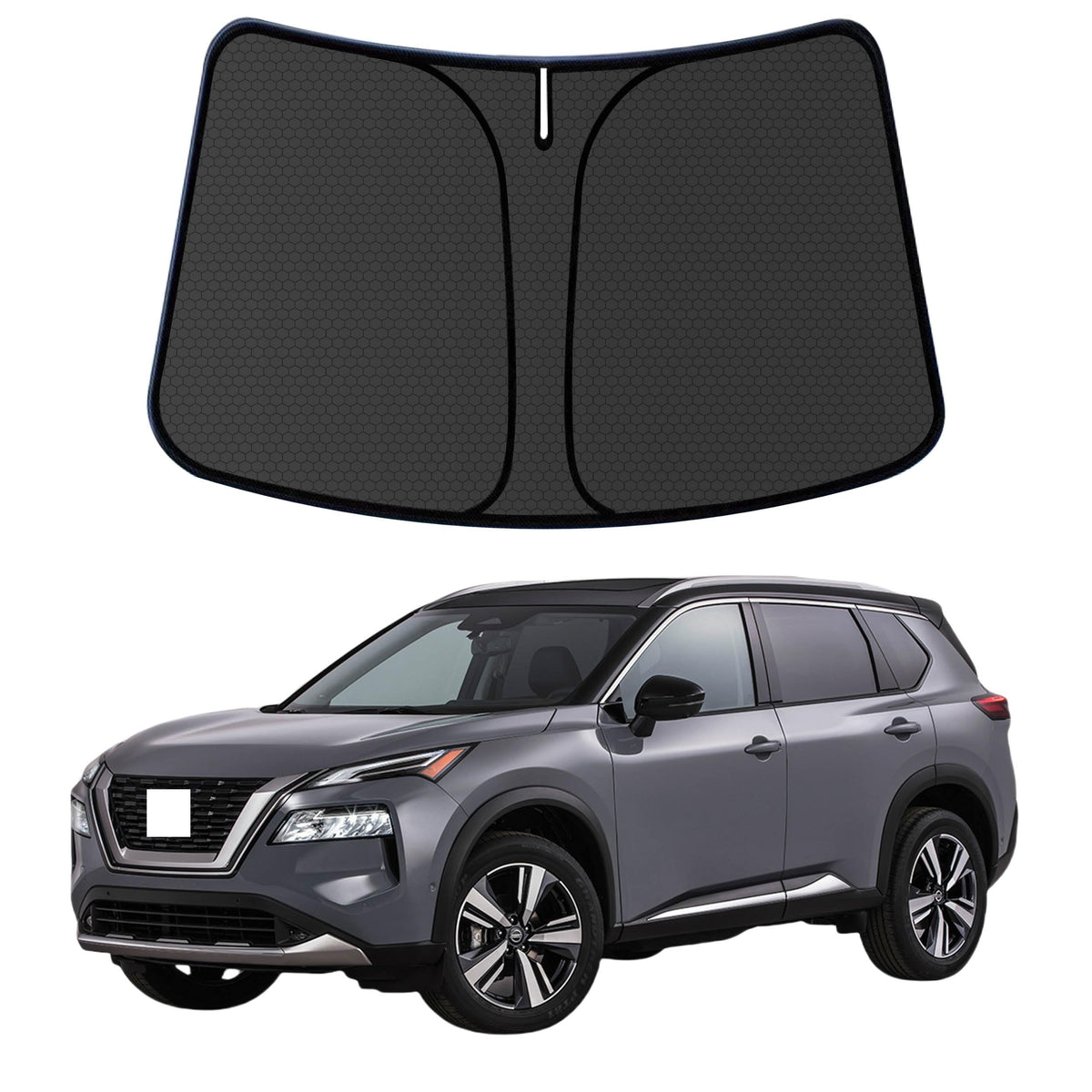 Murano Windshield Sun Shade for Murano 2015-2024 Blocks UV Rays Accessories,1:1 Custom Foldable Thickened Wear-Resistant Front Window Sunshade Visor,Keeps Your Car Cooler