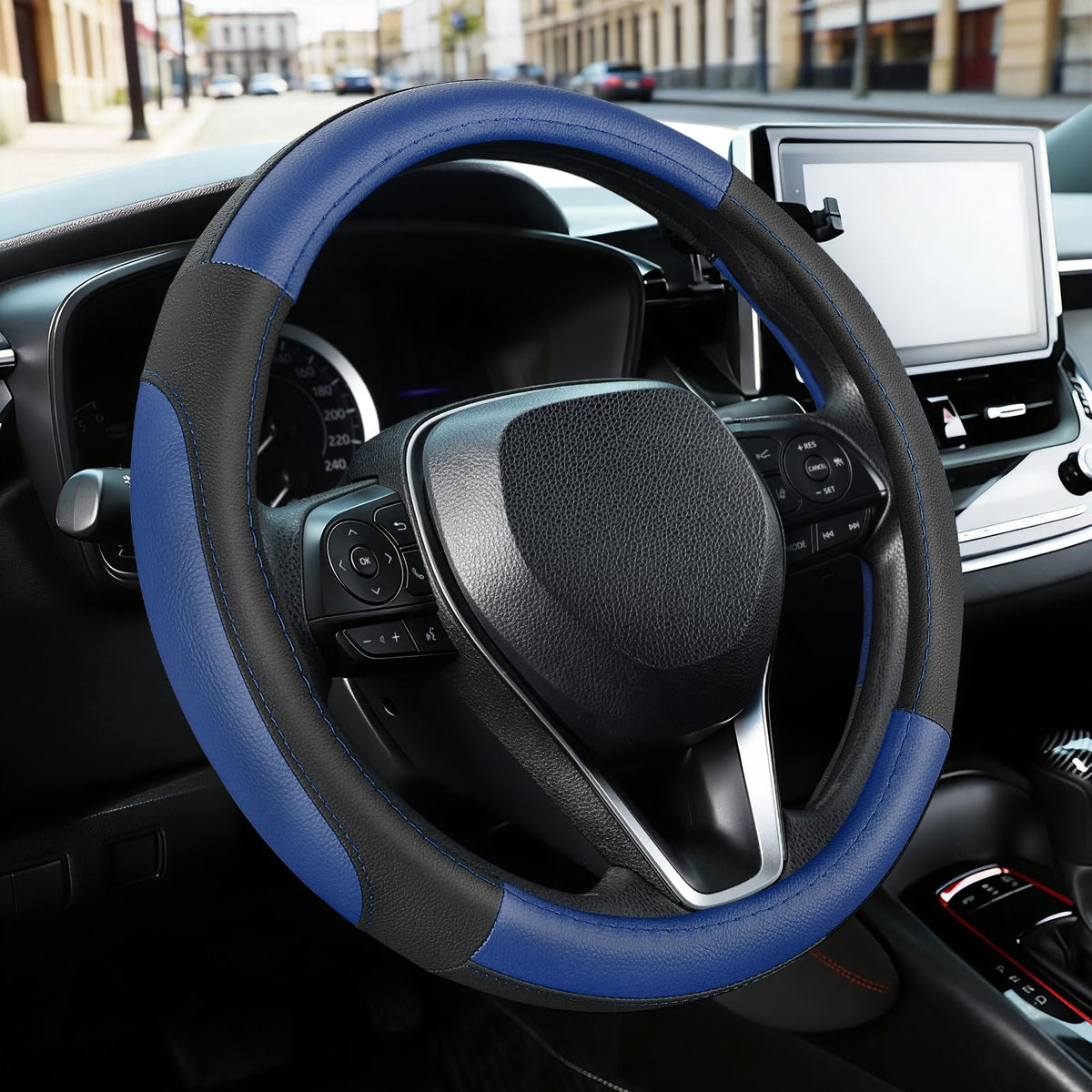 SEG Direct Car Steering Wheel Cover for Prius Civic Model 3 / Y 14"-14.25"