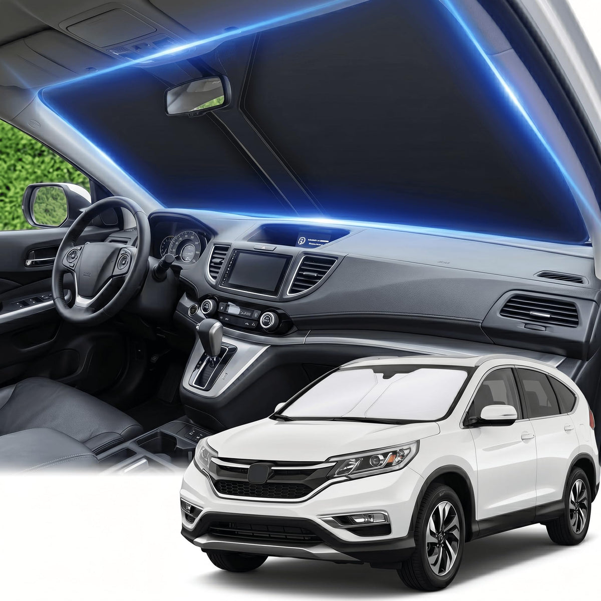 for Honda Accord 2018-2022 Windshield Sun Shade Front Window Shade Custom Fit Accord Accessories Sun Visor Foldable Shade Blocks UV Rays Summer Must Have Car Accessories