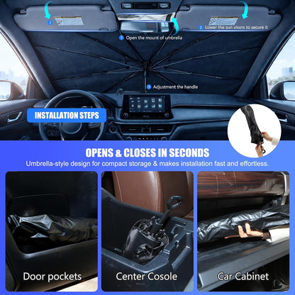 Car Windshield Sun Shade Umbrella for Mercedes Benz GLE 2020-2026