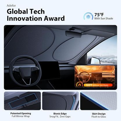 2026 Upgraded Windshield Sun Shade for Toyota RAV4 [Precision Custom Fit, Superior UV & Heat Block] Cooling Tech Fabric, Durable Foldable with Storage Bag, Fits 2000-2026