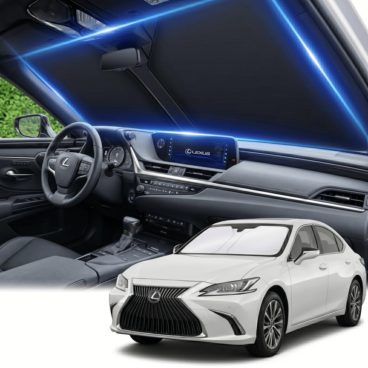 for Honda Accord 2018-2022 Windshield Sun Shade Front Window Shade Custom Fit Accord Accessories Sun Visor Foldable Shade Blocks UV Rays Summer Must Have Car Accessories