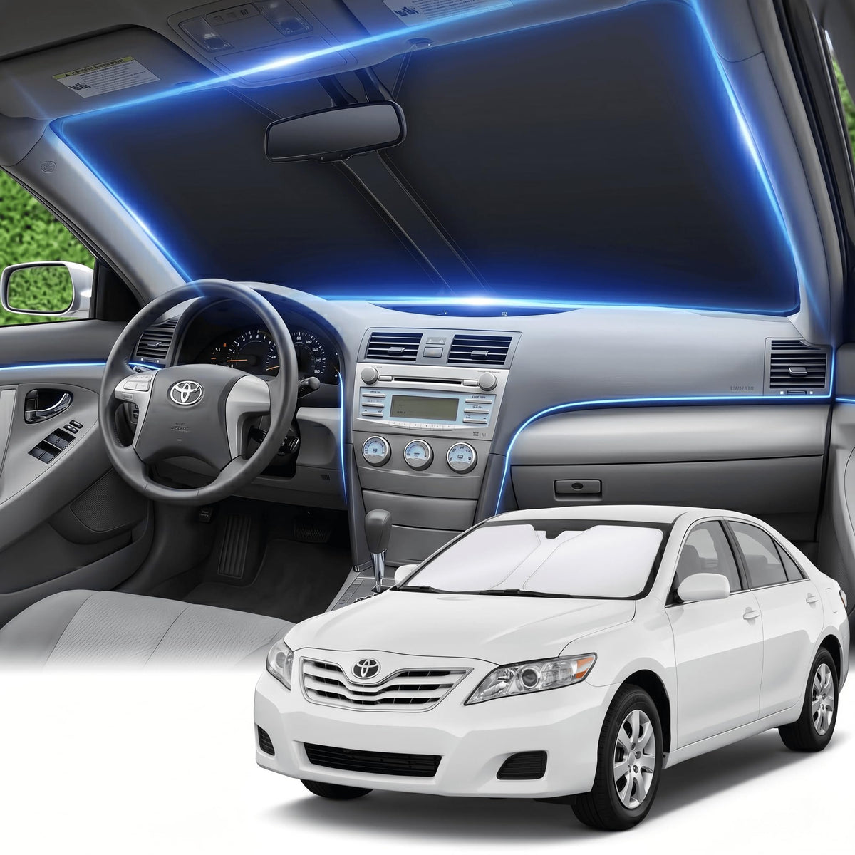 for Honda Accord 2018-2022 Windshield Sun Shade Front Window Shade Custom Fit Accord Accessories Sun Visor Foldable Shade Blocks UV Rays Summer Must Have Car Accessories