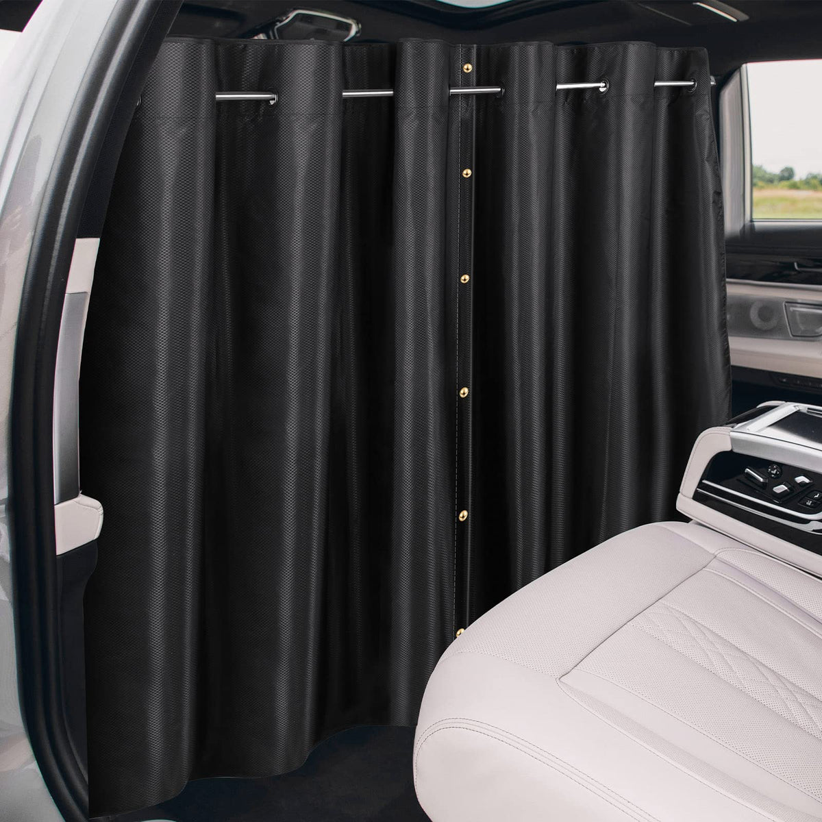 XCBYT Car Privacy Divider Curtain for SUV Van, Adjustable Blackout Rod