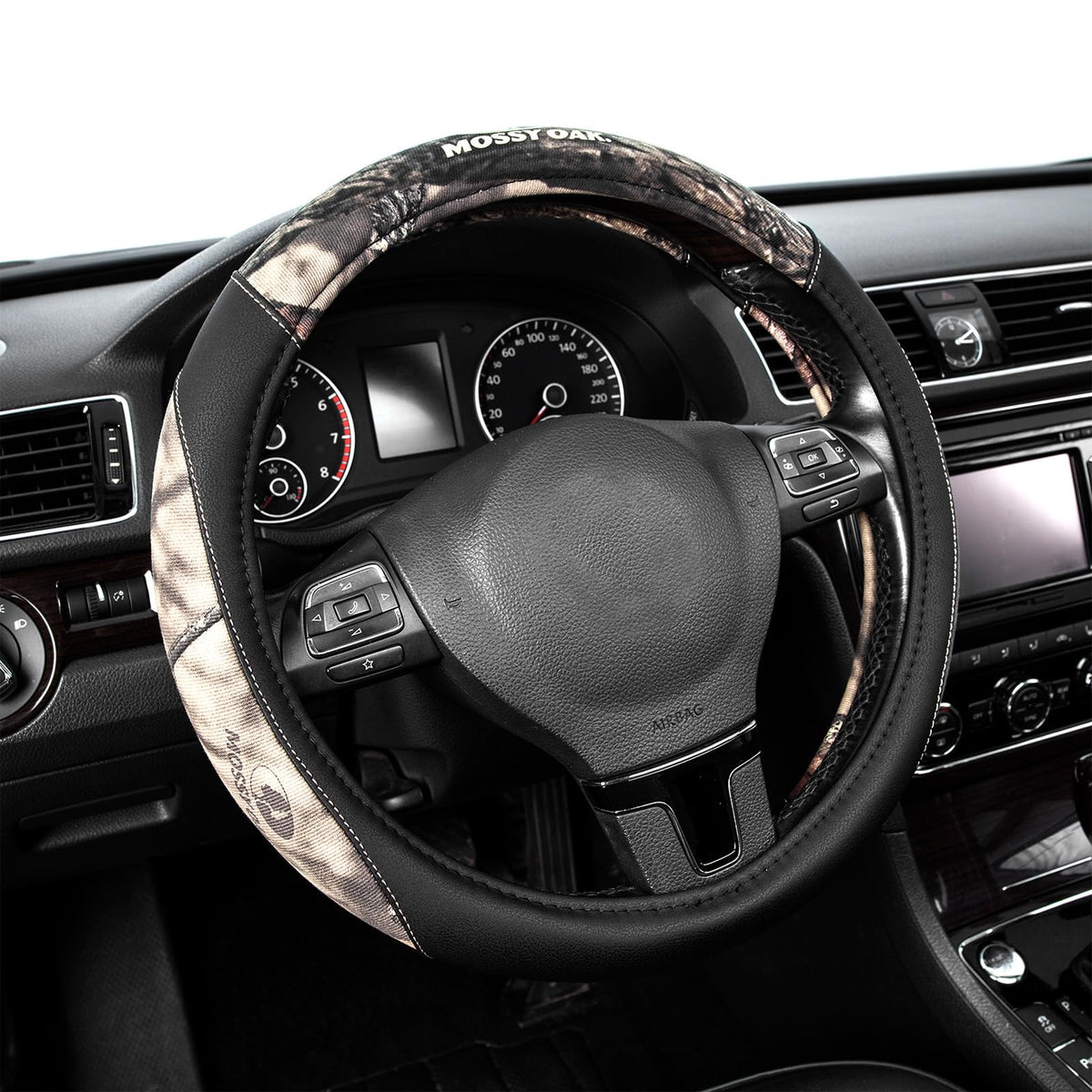 Mossy Oak Full Camo Steering Wheel Cover - Made from Premium Cotton Twill, Universal Fit for 14 1/2 to 15 inches - Official Licensed Product