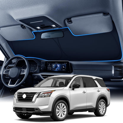 Zanch Custom Windshield Sun Shade for Nissan Altima 2019-2026, 7-Layer UV & Heat Block, 3D Laser Scanned, Interior Protection, Keep Car Cooler, Foldable Car Accessories