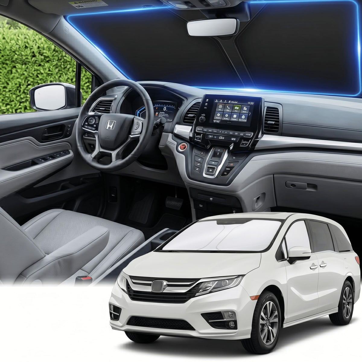 for Honda Accord 2018-2022 Windshield Sun Shade Front Window Shade Custom Fit Accord Accessories Sun Visor Foldable Shade Blocks UV Rays Summer Must Have Car Accessories