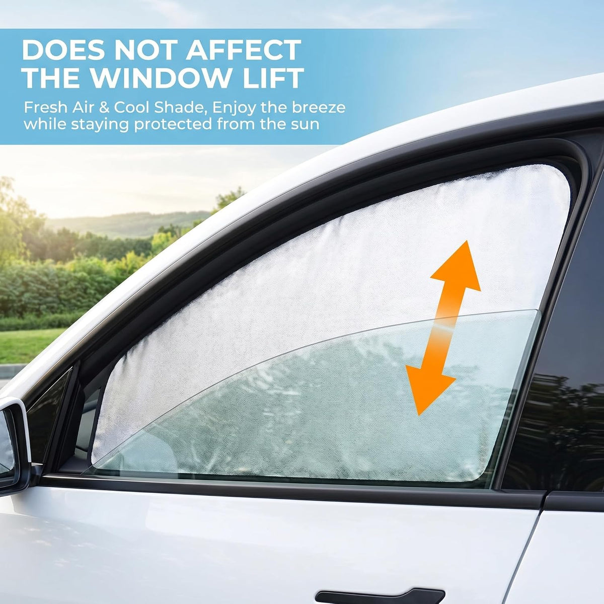 4 PCS Car Side Window Sun Shades, Heat Insulation & Sun Blocking Magnetic Shade for Baby, Full Blackout Privacy Protection Curtain for Front & Rear Windows, Universal for Most Cars (Silver)
