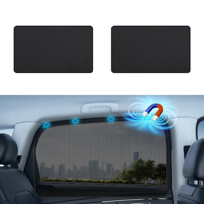 Aokway Magnetic Car Window Shades, Mesh Window Covers for Camping, UV Protection Car Curtains for Front & Rear Sunshade for car Window Baby, Universal Fit for Baby & Drivers (4Pcs)