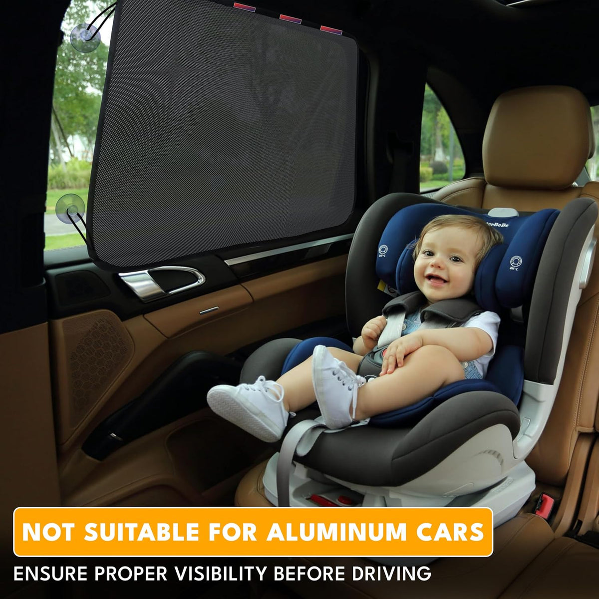 EcoNour Magnetic Car Sun Shade Side Window (2 Pack) | Rear Window Sun Shade