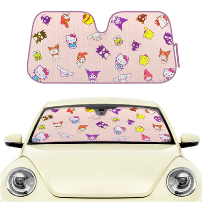 Carbella Cinnamoroll Car Windshield Sun Shade, Official Sanrio Accordion Style Sunshade for Car Window, Cute Kawaii Car Sun Shade Windshield, Cinnamoroll Car Accessories for Women (Lemon Chill)